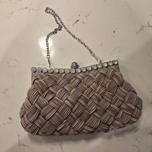2 FOR $20 ITEM - Elegant Woven Clutch with Silver Accents